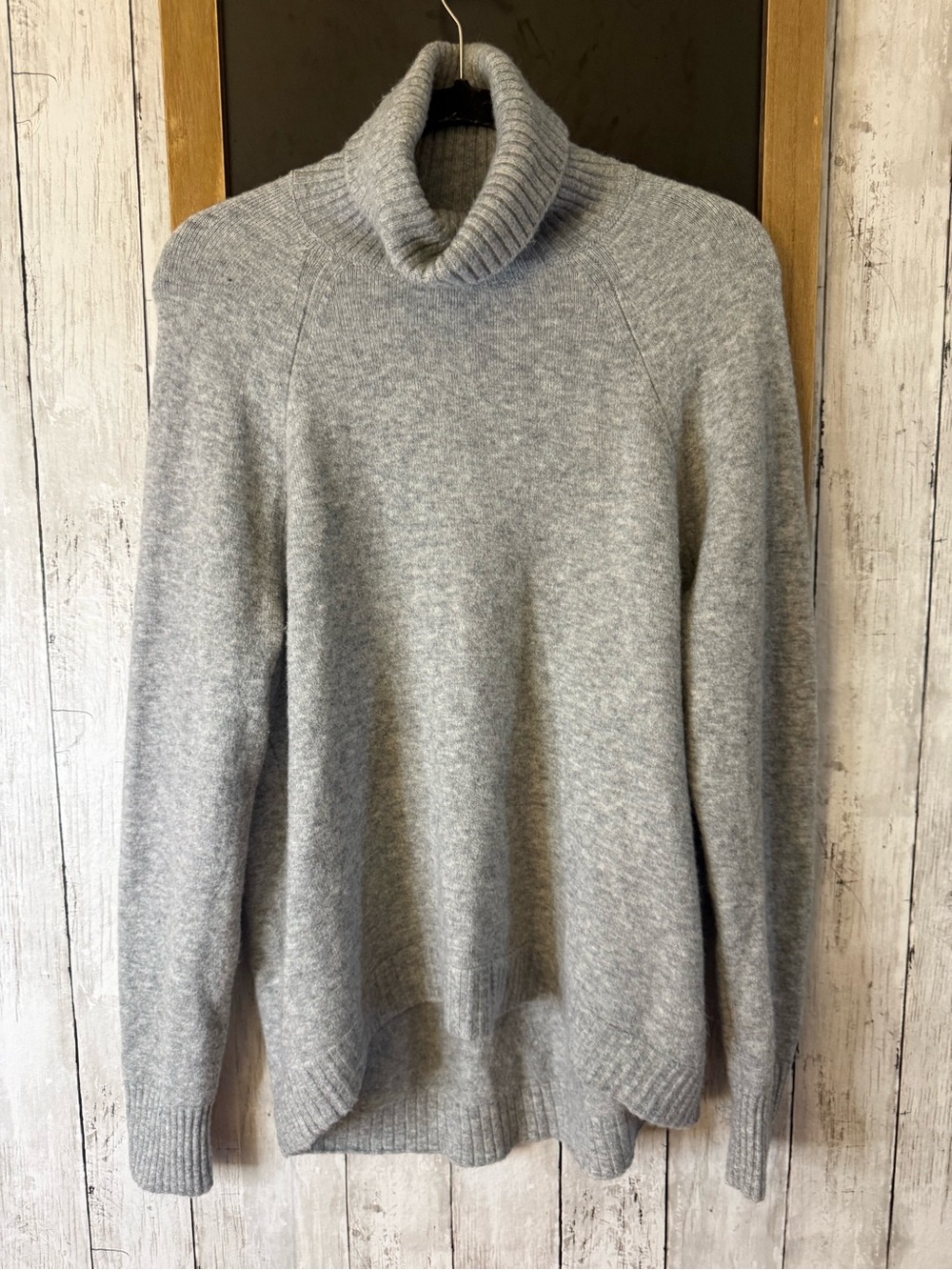 J Crew Womens Gray Wool Alpaca Blend Soft Oversized Turtleneck Sweater, Size Med